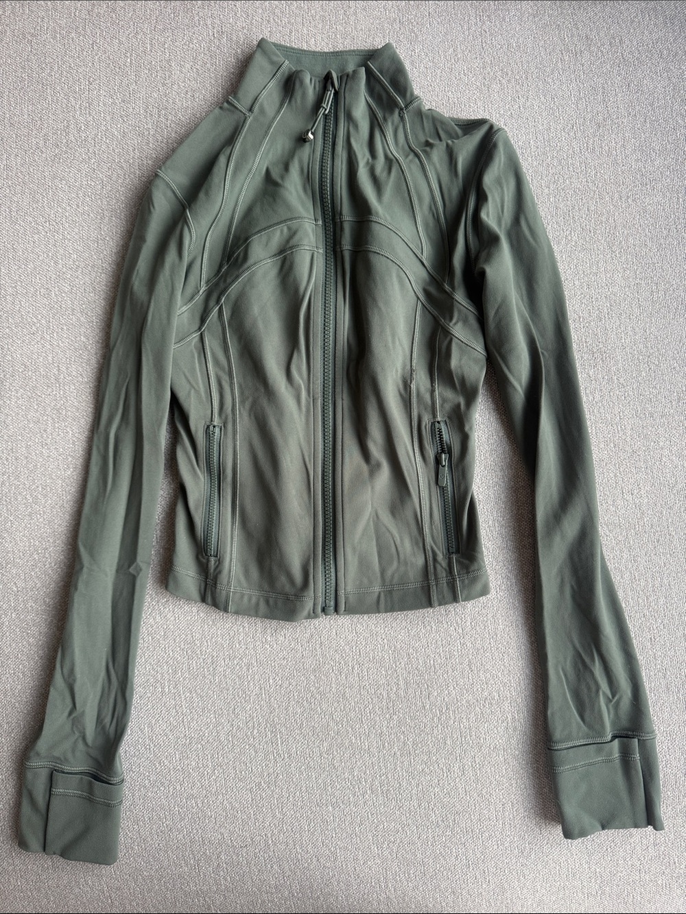 Lululemon Define Olive Green Women's Zip-Front Athletic Jacket